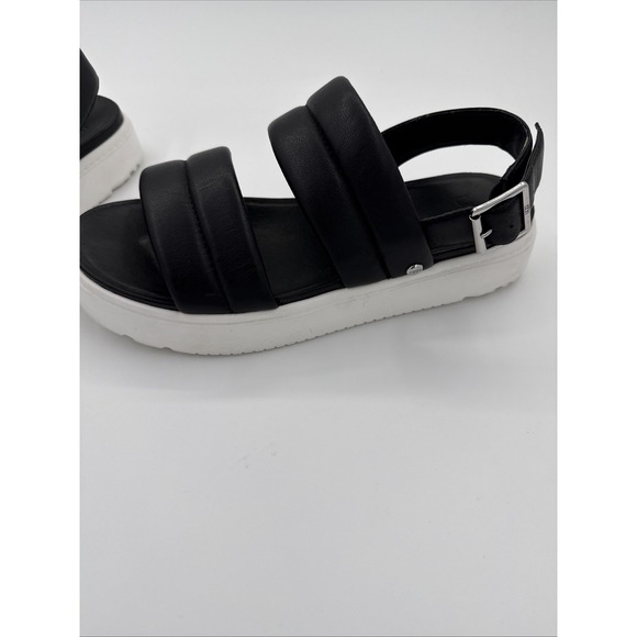 UGG Zayne Slingback Platform Sandal Black Leather Size 9.5 - Picture 7 of 8